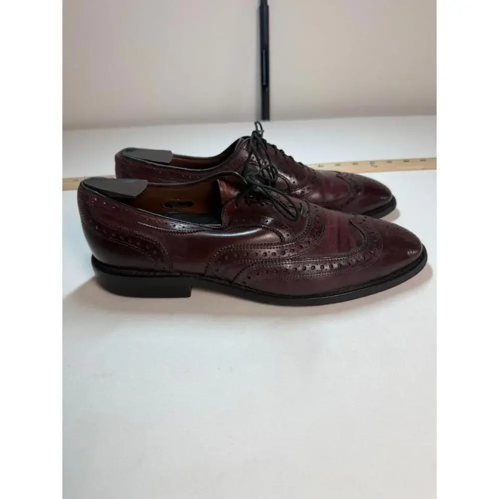 Allen Edmonds McAllister Burgundy Leather Cap‎ Toe Oxford Dress Shoes Size 9.5